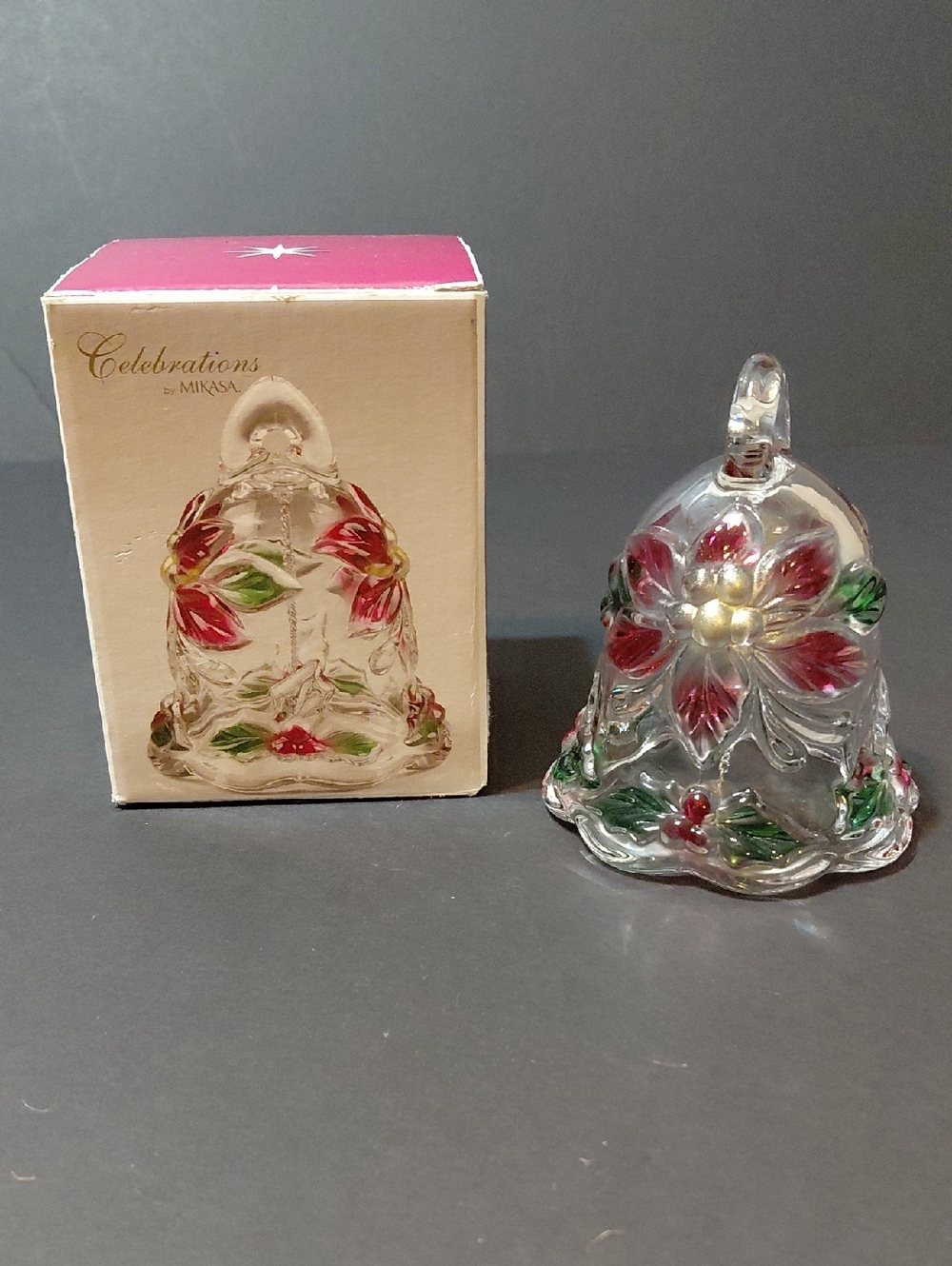 Vintage Mikasa Celebrations 5" Christmas Poinsettia Bell